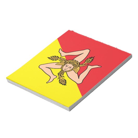 Notitieblok met de vlag van Sicilië, Italië (Gedraaid)