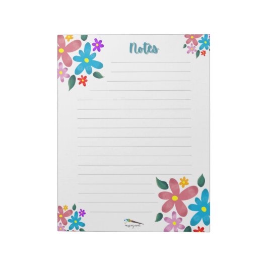 Notitieblok met kleurrijke Floral Lined Notes (Gedraaid)