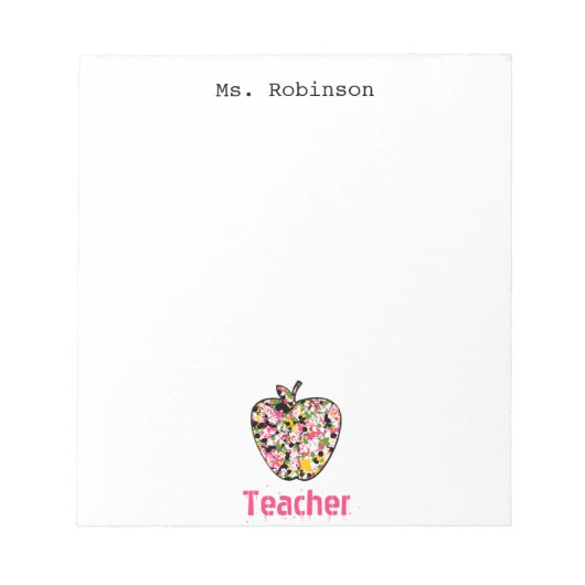 Notitieblok met leerkrachten in de Apple-schildpad (Voorkant)