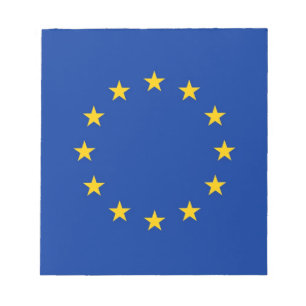 Notitieblok met vlag van de Europese Unie