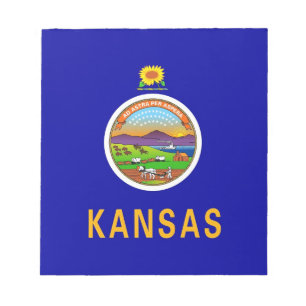 Notitieblok met vlag van de staat Kansas