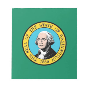 Notitieblok met vlag van de staat Washington