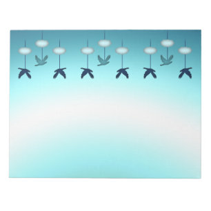 Notitieblok, Mooie Lente Blauwe Vogels & Wolken Notitieblok
