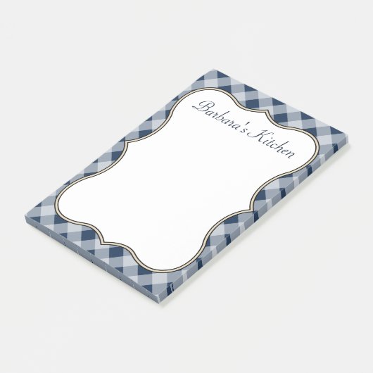 Notitieblok Navy Gingham Kitchen Post-it® Notes (Schuin)