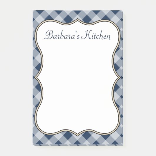 Notitieblok Navy Gingham Kitchen Post-it® Notes (Voorkant)