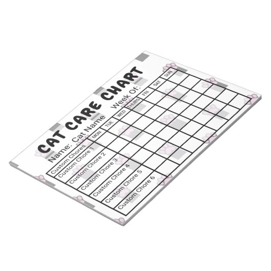 Notitieblok Pauw Print Pattern Cat Care Chore Char (Schuin)