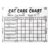 Notitieblok Pauw Print Pattern Cat Care Chore Char (Voorkant)