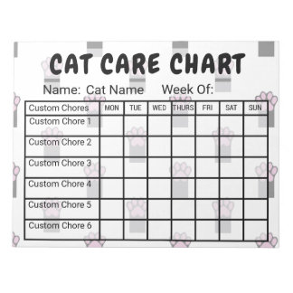 Notitieblok Pauw Print Pattern Cat Care Chore Char