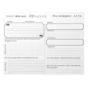 NOTITIEBLOK SOAP Bible Study Journal
