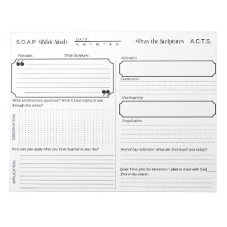 NOTITIEBLOK SOAP Bible Study Journal