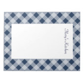 Notitieblok van de gepersonaliseerde marine Gingha (Voorkant)