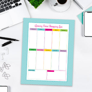 Notitieblok van de Lijst met boodschappenwinkels v