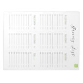 Notitieblok van de lijst van kruidenierswaren (Voorkant)