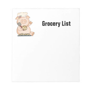 Notitieblok van de lijst van kruidenierswaren