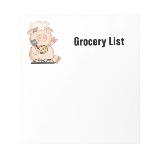 Notitieblok van de lijst van kruidenierswaren (Voorkant)