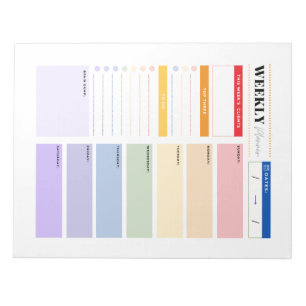 Notitieblok van de Rainbow Weekly Planner van foto