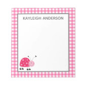 Notitieblok van Ladybug en Pink Gingham (Voorkant)