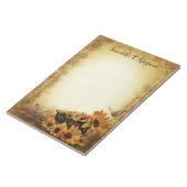 Notitieblok van zonnebloemen en vlinders (Schuin)