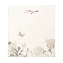 Notitieblok versierd met wilde plantenillustraties