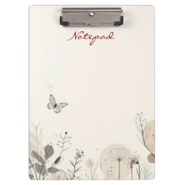 Notitieblok versierd met wilde plantenillustraties klembord