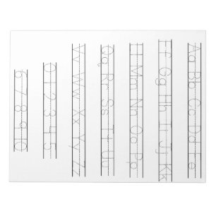 Notitieblok voor alfabet- en cijferovertrekken