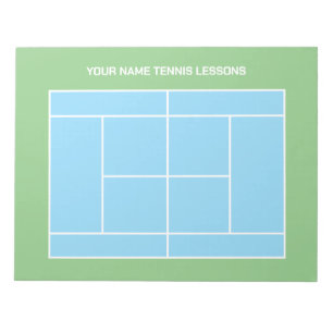 Notitieblok voor de indeling van de Tennis-rechtba
