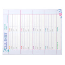 Notitieblok voor het bijhouden van telefoongesprek