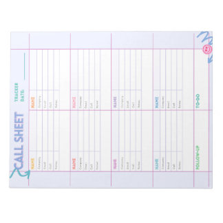 Notitieblok voor het bijhouden van telefoongesprek