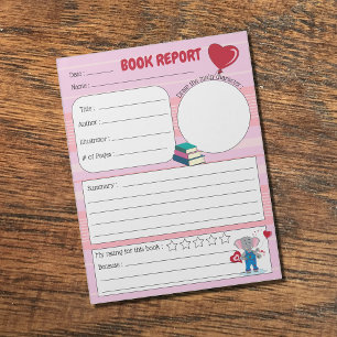 Notitieblok voor het februari-boekrapport voor de
