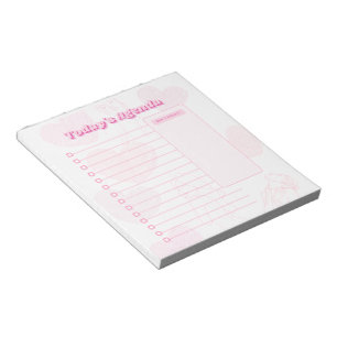 Notitieblok voor roze feministische dagagenda
