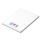 Notitieblok voor vrede, liefde en redding (Gedraaid)