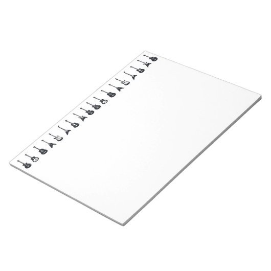 Notitieblok voor zwarte en witte gitaren (Schuin)