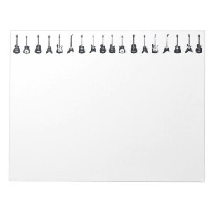 Notitieblok voor zwarte en witte gitaren