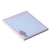 Notitieblokken met roze blauwe gember pot (Schuin)