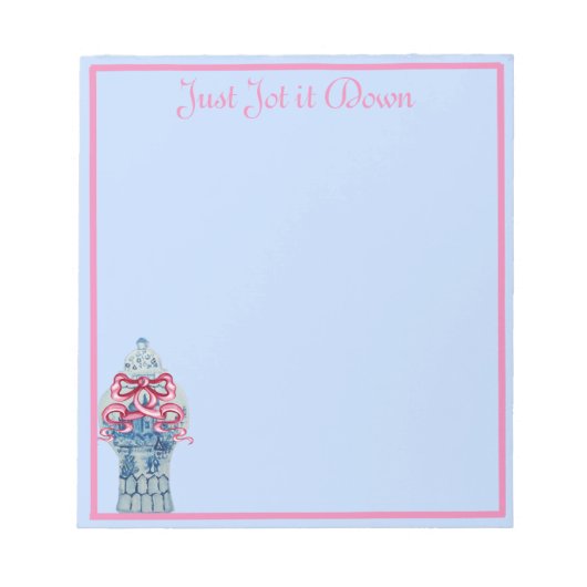 Notitieblokken met roze blauwe gember pot (Voorkant)