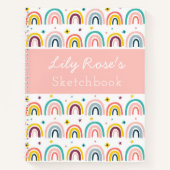 Notitieboek aangepast Rainbow Pattern Sketchbook (Voorkant)