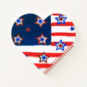 NOTITIEBOEK Amerikaanse vlag Heart Shape (Achterkant)