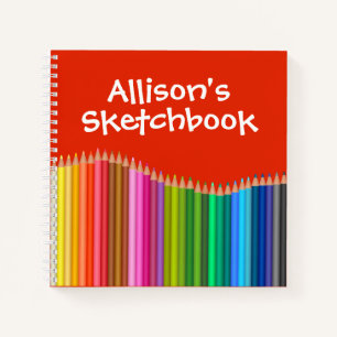 Notitieboek gekleurd Pencils Personalized Sketchbo