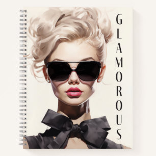 Notitieboek: Glamoureuze Mode Model Black Bow Notitieboek