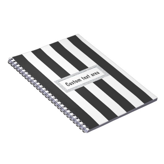 Notitieboek grijs & wit - Verticaal stripes Journa (Rechterzijde)