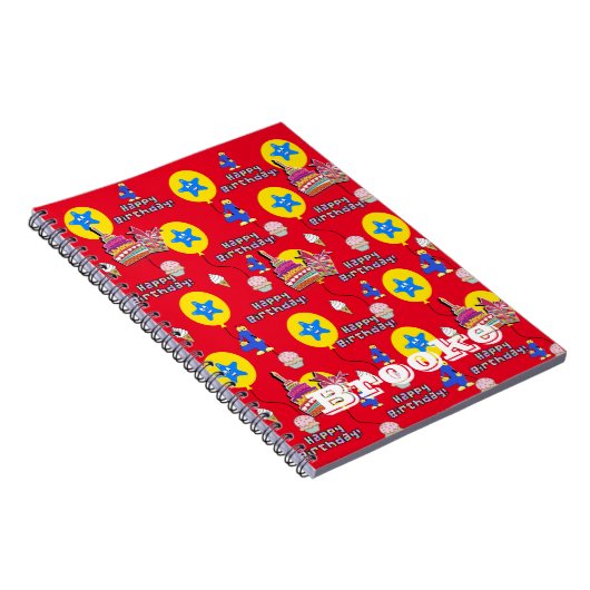 Notitieboek, Happy 4th Birthday Notes Red Notitieboek (Rechterzijde)