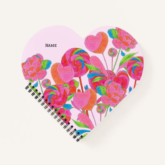 Notitieboek Heart Lollipop Flower (Voorkant)