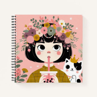 Notitieboek “Het kleine meisje met de bubble tea“