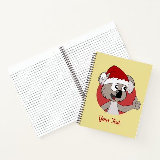 Notitieboek kerstkoala cartoon (Binnen)