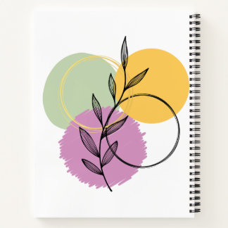 Notitieboek met blad met gekleurde vlekken