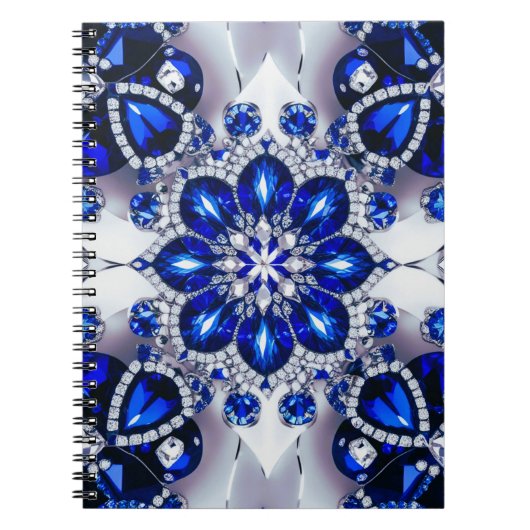 Notitieboek met blauw witte kleuren Abstract Desig (Voorkant)