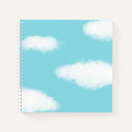 Notitieboek met Blauwe Lucht en Donzige Wolken (Voorkant)