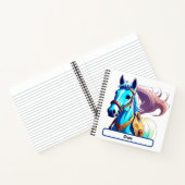 Notitieboek met blauwe paarden met aangepaste diam (Binnen)