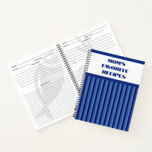 Notitieboek met blauwe strepe spiraal
