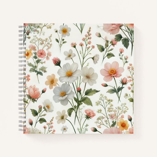 notitieboek met bloemenprint (Voorkant)